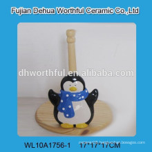 Popular ceramic tissue holder with penguin shape